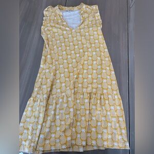Boden Yellow Pineapple Print Casual Dress